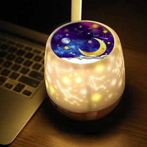 LED Projection Lamp 3 Colors Magic Play Starry Sky Projecter Lights Kid Bedroom Stars Starry Lights Battery Powered Night Light