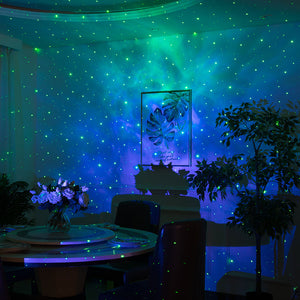 Remote Control Starry Sky Projector Lamp LED Colorful Nebula Cloud Projective Lamp Rotating Water Waving Atmosphere Lamp